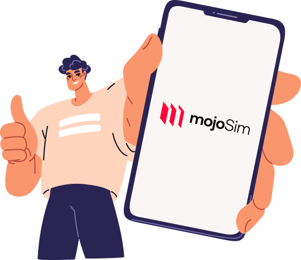 Man holding mobile app